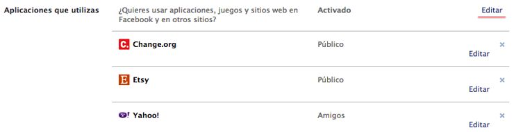 Desactivar plataforma de Facebook