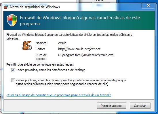 Añadir excepción al Firewall de Windows