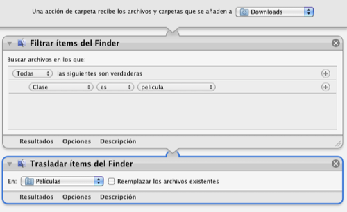 Flujo de Trabajo para mover vídeos a la carpeta películas