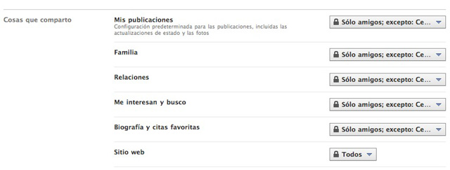 Privacidad en Facebook